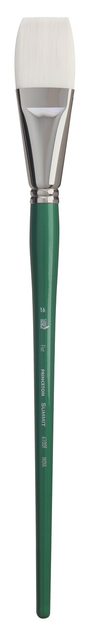 Princeton Series 6100 Summit White Synthetic Brush-Long Handle Flat Size 16